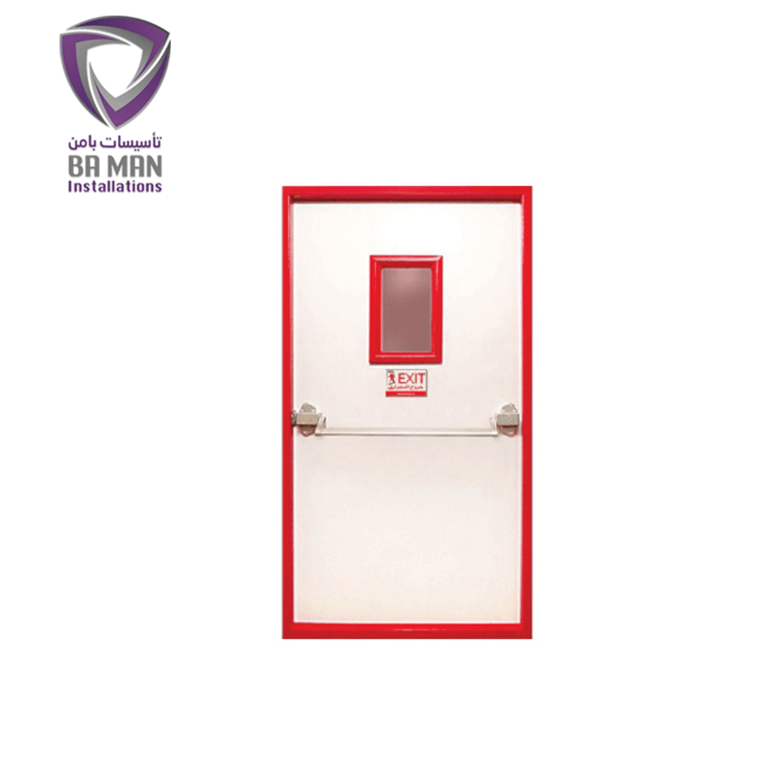 درب ضد حریق تک لنگه شیشه ای